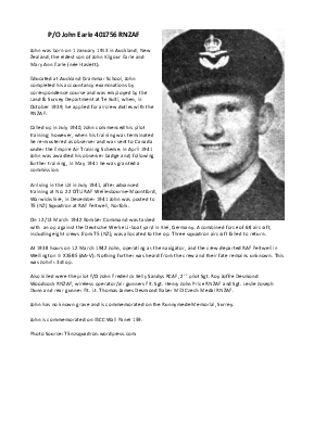 A preview of a PDF biography for Earle, John